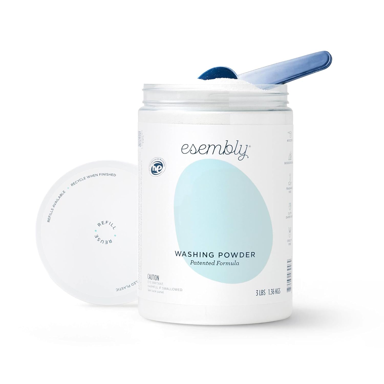 Esembly Bundle: Pail Deodorant, Cloth Diaper Laundry Detergent (3lbs Canister), and Pail Pouch (Sea Salt)