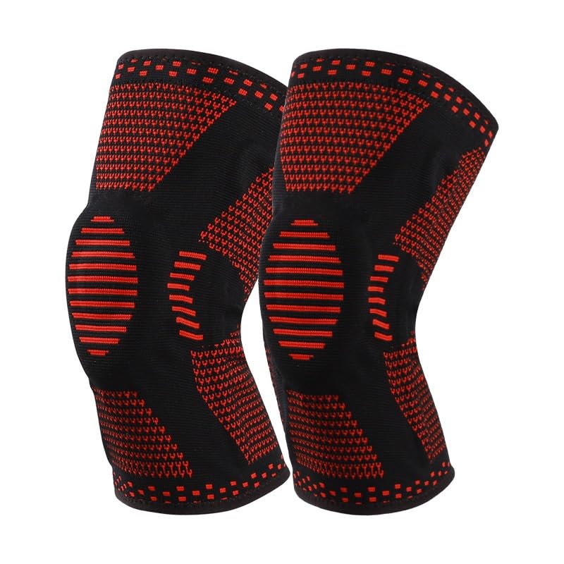 Exercise, protection Woven Elastic Knee Pads Sports Outdoor Fitness Running Sleeves Sports Protective Gear for Fitness, cycling, running, playing football(white-Dinosaur Doodle4,Small)