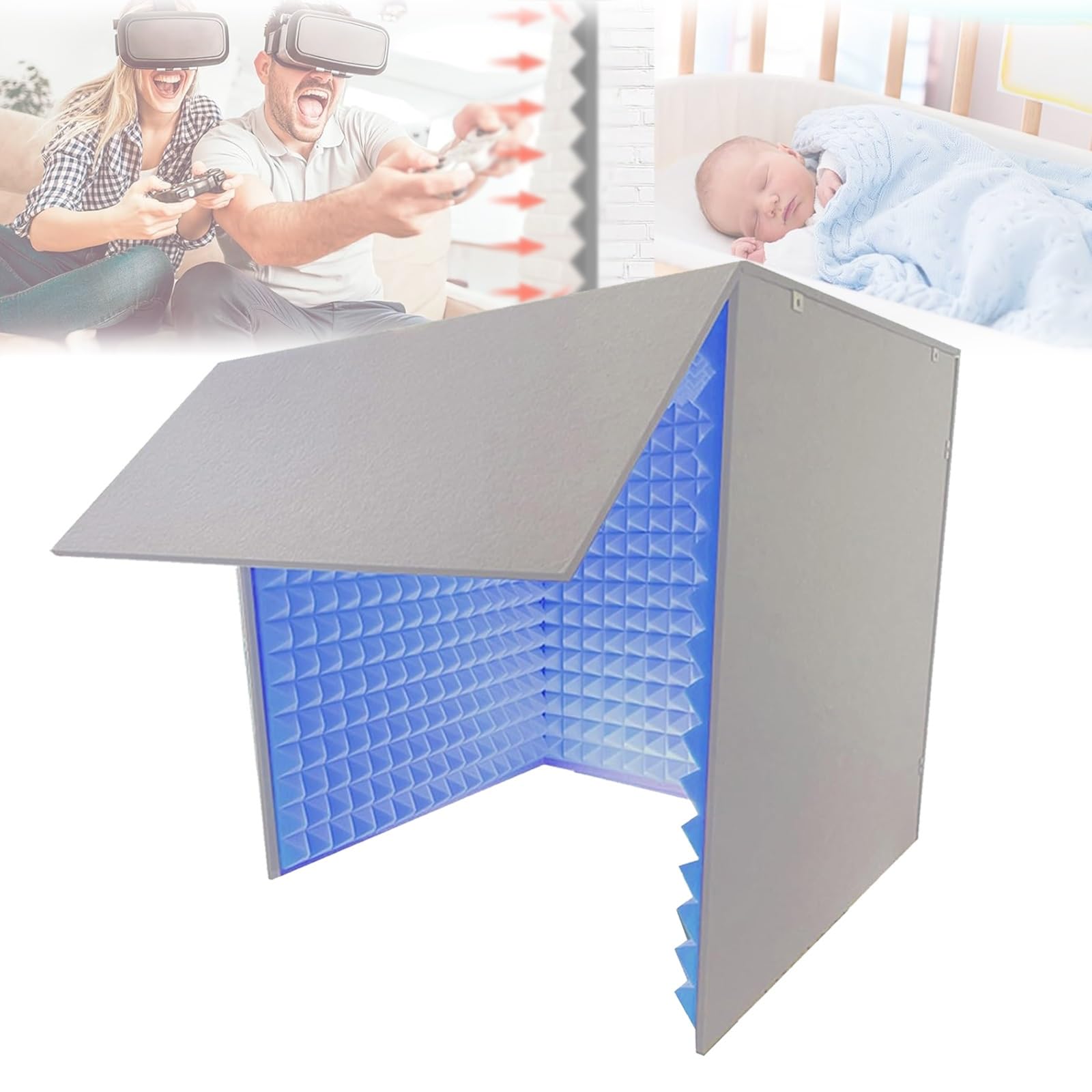 V3VOGUE Home Portable Soundproof Booth, Sound Isolation Room, Desktop Soundproof Cover, Prevents Echo, Foldable Removable, for Microphone Recording Equipment Podcasts Singing Gaming and Broadcasting