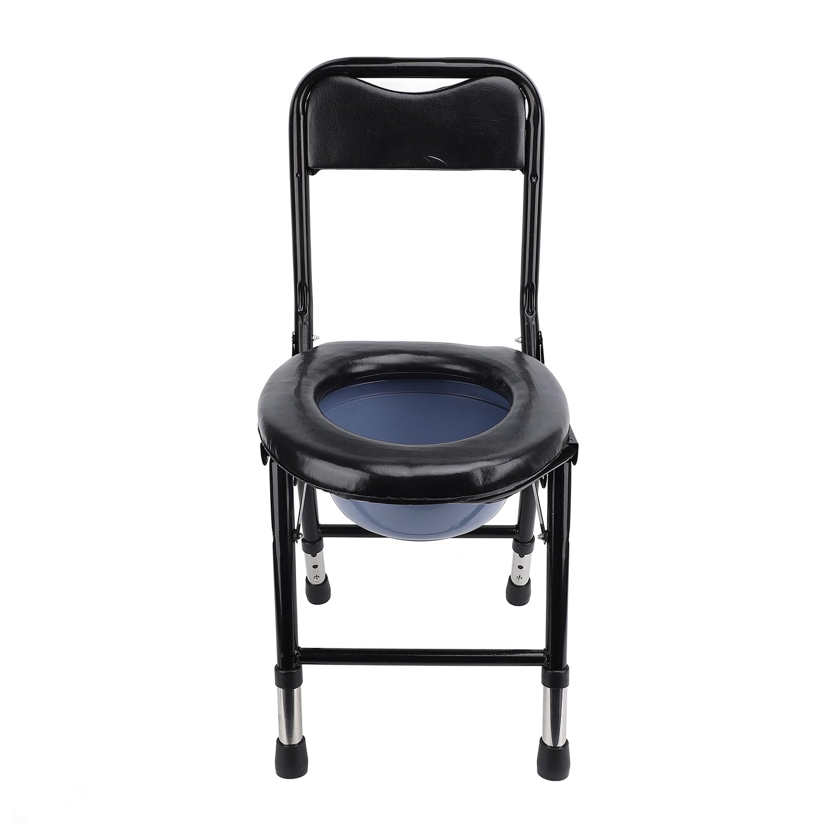 Nachtkommode, Höhenverstellbare, Klappbare Tragbare Toilette mit Gepolstertem Sitz und Eimer, Rutschfester, Erhöhter Toilettensitz für Senioren, ältere Menschen, Behinderte