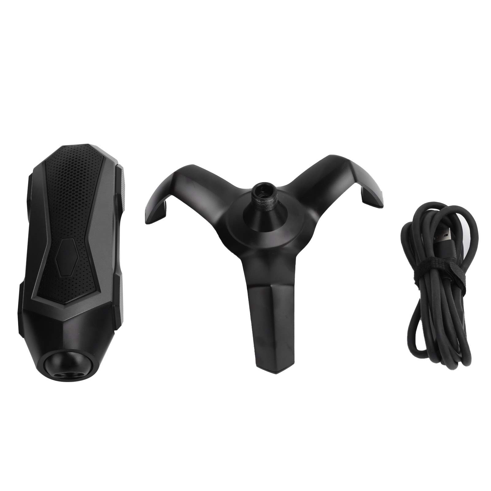 Mikrofon Stacjonarny do Gier USB z diodą LED RGB, Regulowanym Statywem, do Transmisji w Sieci Konferencyjnej, materiał ABS, Kolor Czarny 1 szt. (Czarny)