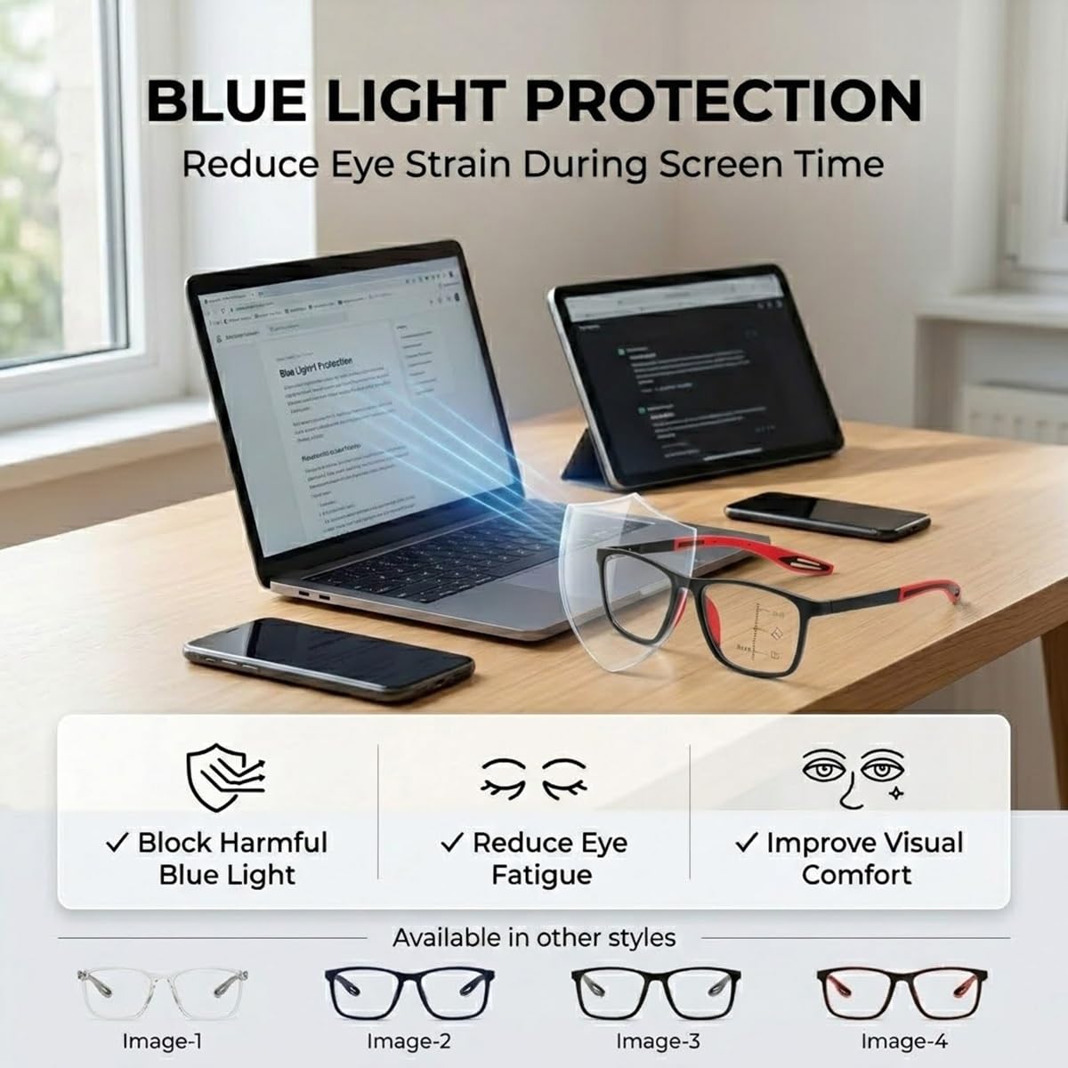 Generisch Gleitsichtbrille Lesebrille 3er-Pack, Leichte TR90 Sport Leser Brille mit Federscharniere, Blaulichtblockierende Computerbrille Für Herren Damen