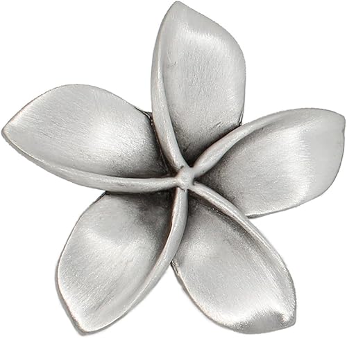 Miniatura 5 de Pomo de gabinete Plumeria (grande)  Perilla de gabinete de flores Frangipani  Colección de peltre de artista  Herrajes para cocina, dormitorio, sala
