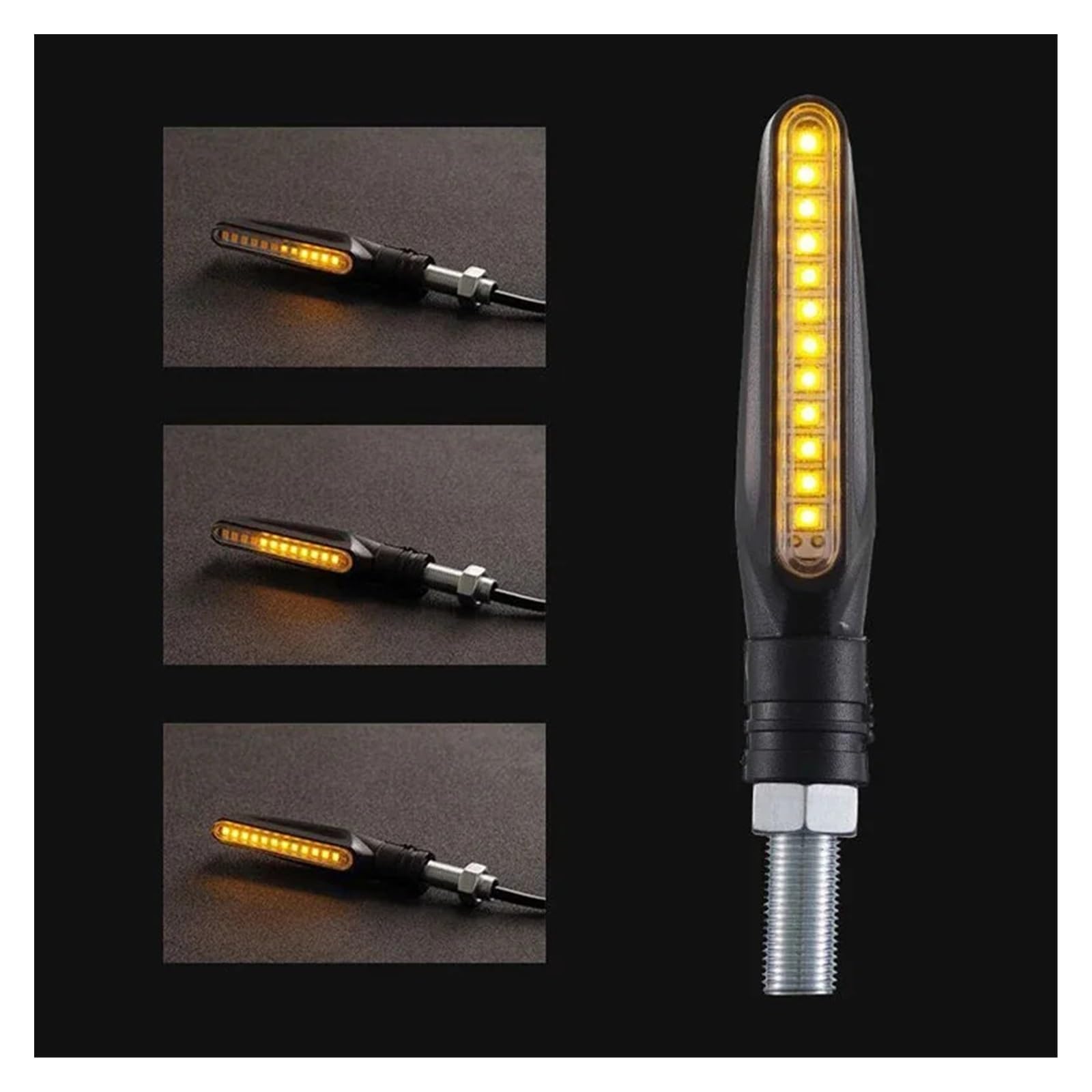 Indicatore direzione a LED moto DRL Ambra che scorre Indicatoris Motos