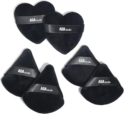 AOA STUDIO Conjunto de 6 Esponjas de Maquiagem Velvet Puffs, Pó Solto, Pó Corporal, Veludo, Esponja de Maquiagem, Base, Esponjas de Mistura, Conjunto de Ferramentas de Maquiagem de Beleza(Preto/Pêsseg por Artista não identificado — capa do álbum