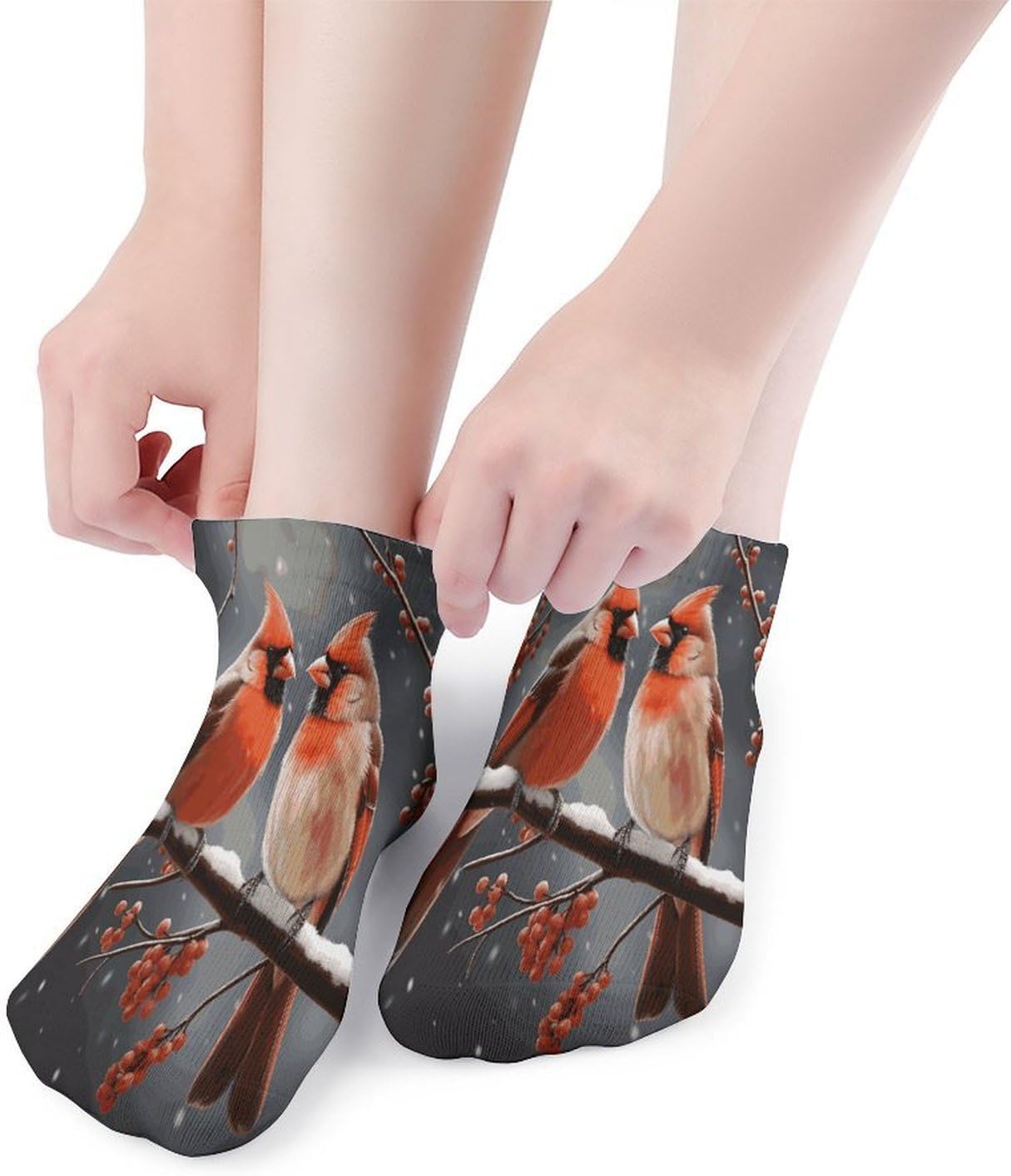 Cute Cardinal Birds Ankle Sock Low Cut Socks Tube Socks for Sports