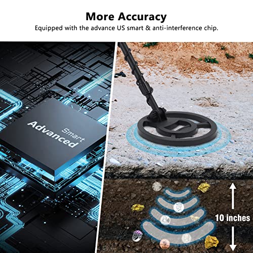 Kentoktool Metal Detector For Adults & Kids, High Accuracy Gold Detector With Pinpoint, All Metal, Disc Mode, Underwater Metal Detectors With 10'' Waterproof Coil, Lcd Display, Advanced Dsp Chip #TOP5