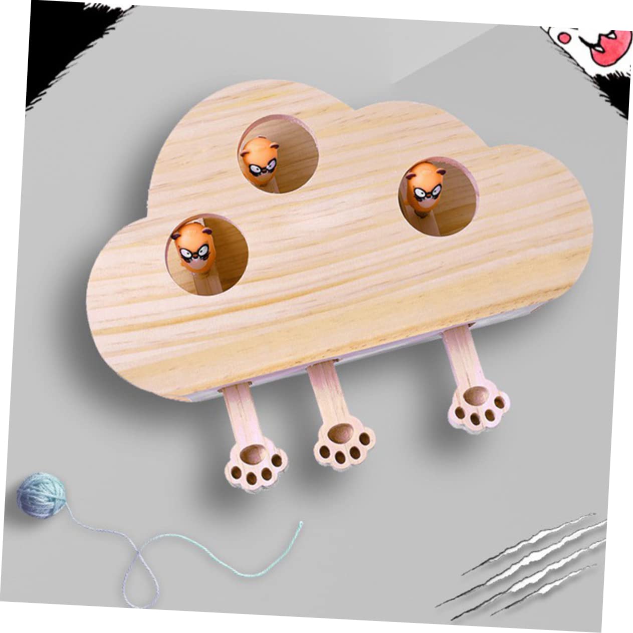Toddmomy Interaktives Katzenspielzeug Aus Holz Für Wohnungskatzen Lustiges Katzenfängerspielzeug Kreativer Kätzchen Spielzeug Mit Aufbewahrung Für Katzenminze Langlebig Und Leicht