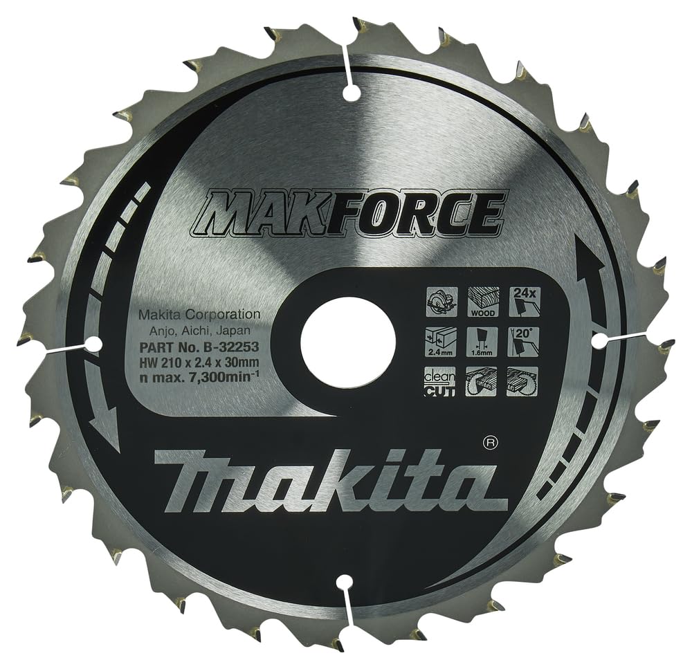 Makita Silver B-32253 Makforce Tct Saw Blade 210X30x24t