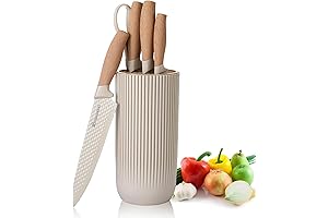 Retrosohoo 6-Pieces Khaki Sharp Non-Stick Chef Utensils Set