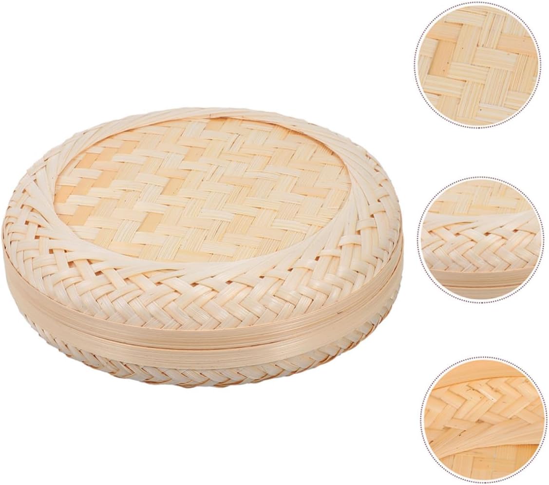 Mini Decorative Storage Box Xmas Bamboo Basket with Lid image 5