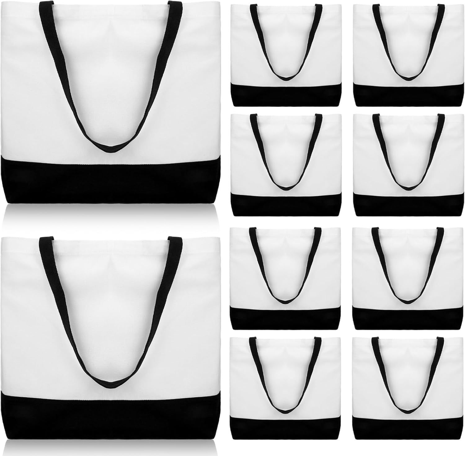 10 pcs Sublimation Tote Bags,polyester tote bags Stylish canvas Reusable Shopping Grocery Blank for Women Mother DIY