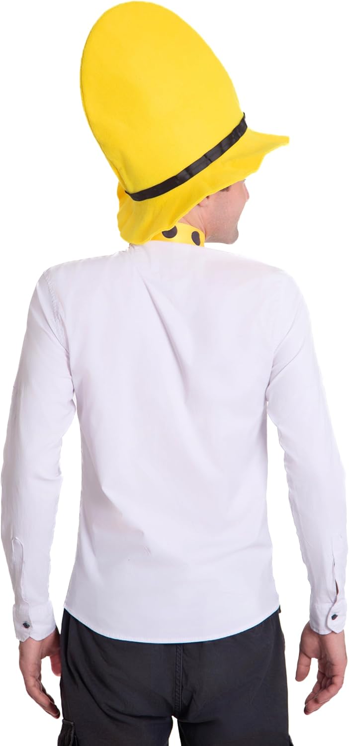 ComfyCamper Matching Yellow Hat with Polka Dot In Tie Set - Man Mens Womens Adult Cosplay Halloween Costume - Image 4