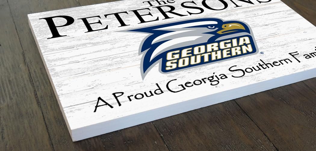 Broad Bay Custom Georgia Southern Family Name Sign, Solid Wood, 16.5" x 10.5" x .5", Personalized Family Name Decorative Sign, Wall Mount, Classic Style, GS Eagles Spirit