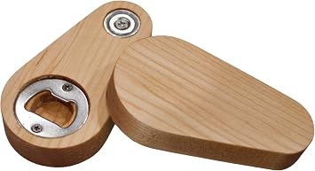 Magnetic Handheld Wood Bottle Openers - Handmade from Walnut and Maple - Perfect Gift for any Ocassion - Oval Design Maple