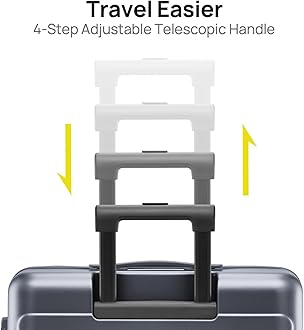 NINETYGO Medium Checked Luggage 24 Inch, Checking In Luggage with Smooth Spinner Wheels, Lightweight, Hard Shell PC Suitcase, Lightweight Travel Luggage, TSA Approved (Grey, Rhine Basic)