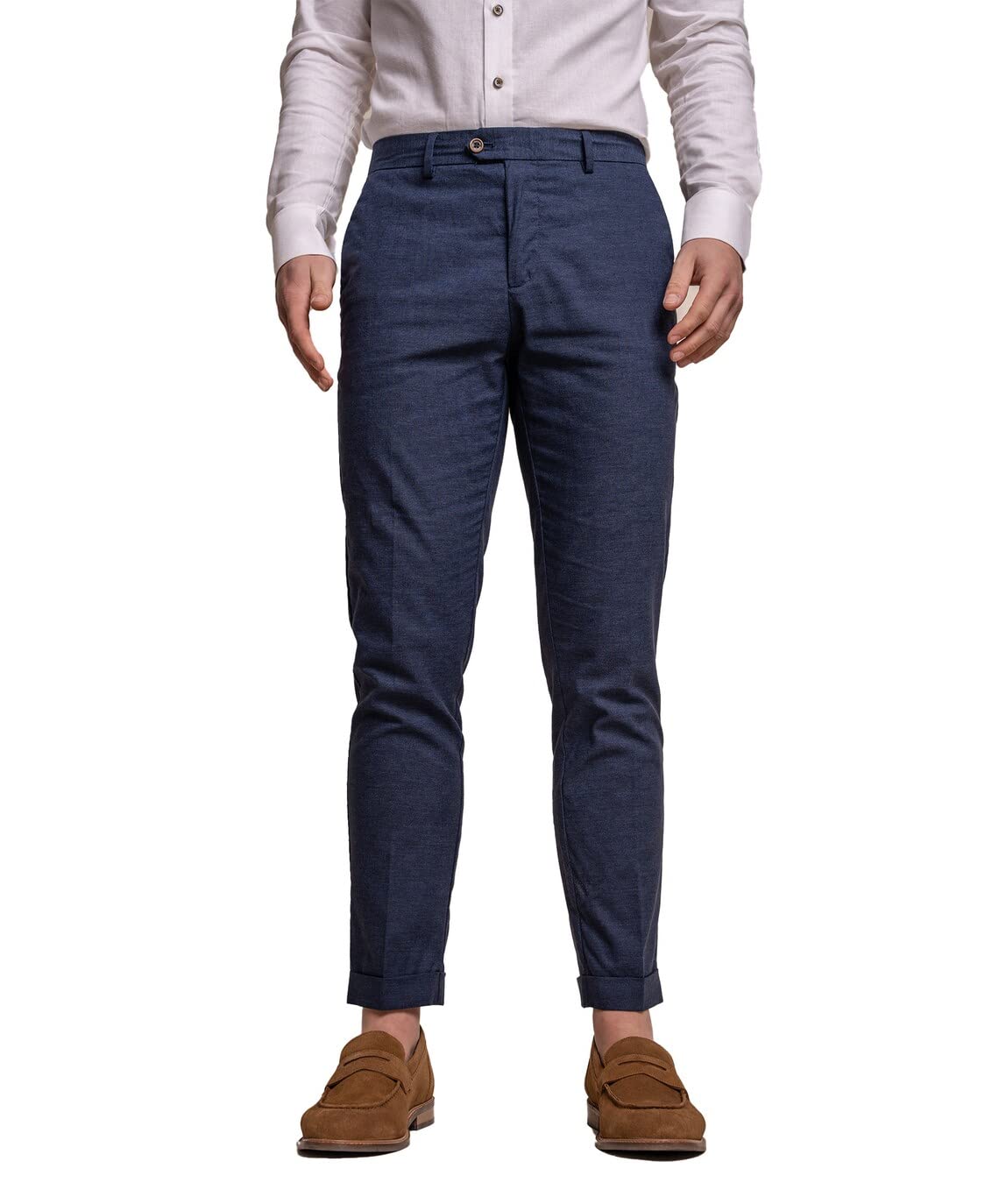 SIRRI Estate Primavera Abito da Uomo in Lino Blu Navy Abito da Sposa Slim Fit 2 Pezzi