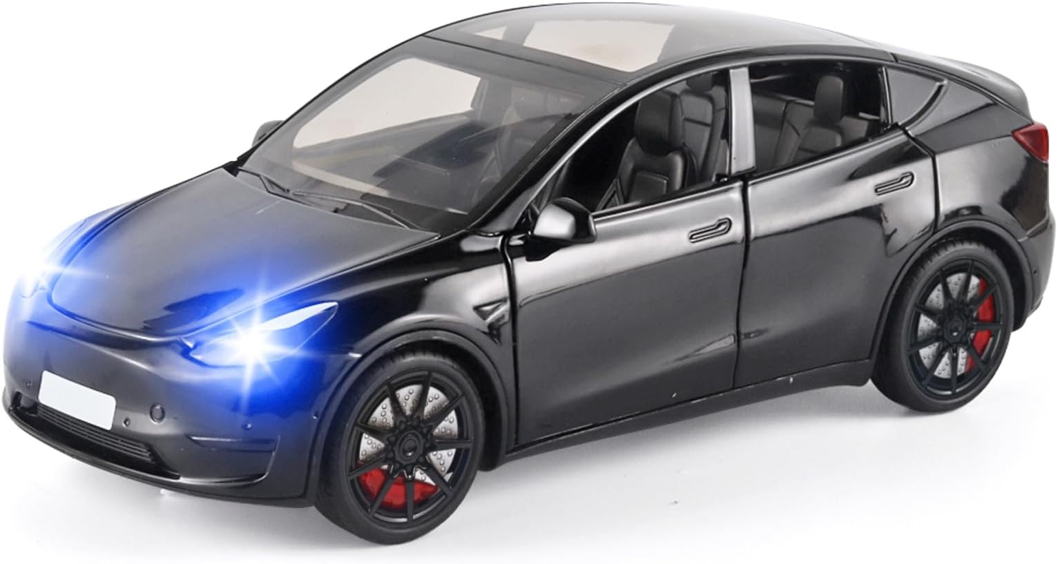 Toy Cars Y 1/24 Zinc Alloy Diecast Metal Model Car, Pull Back Toy Model with Light and Music, Suitable for Children Aged 3 and Above as Gifts(Black)