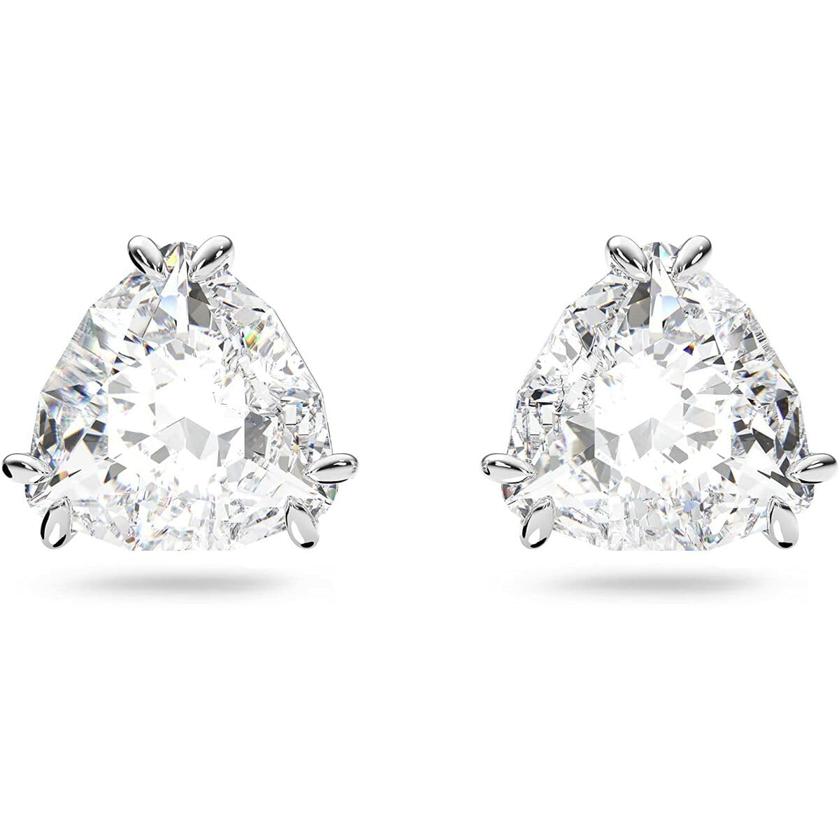 Swarovski Millenia Stud Earrings, Trilliant cut crystal, White, Rhodium Finish