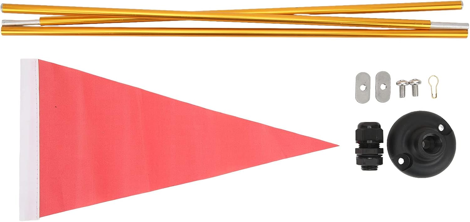 Kayak Flag, Aluminum Flagpole Nylon Flag with Base Kit for Marine Boat Canoe DIY Accessories