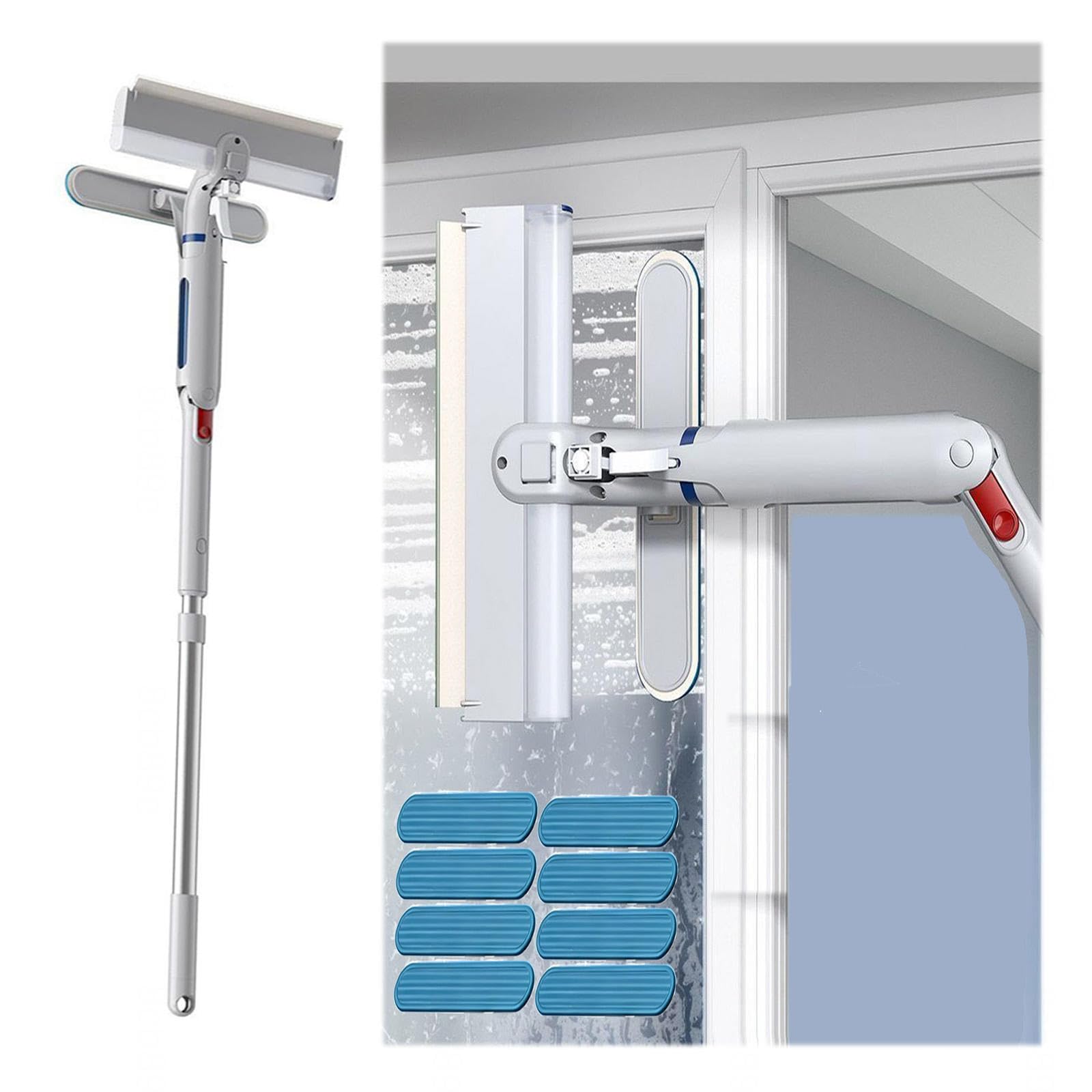 Limpiador Profesional de Ventanas de Ventanas con Depósito de Agua Residual Limpiacristales en Spray de Doble Cara Adecuado para Múltiples Escenarios