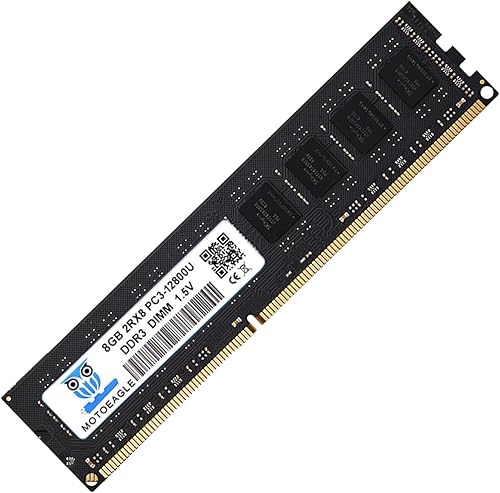 Motoeagle - Módulo de memoria RAM de escritorio de 8 GB DDR3 1600 MHz PC3-12800U-11, 1,5 V, sin ECC, sin búfer, 2Rx8, doble rango, 240 pines,