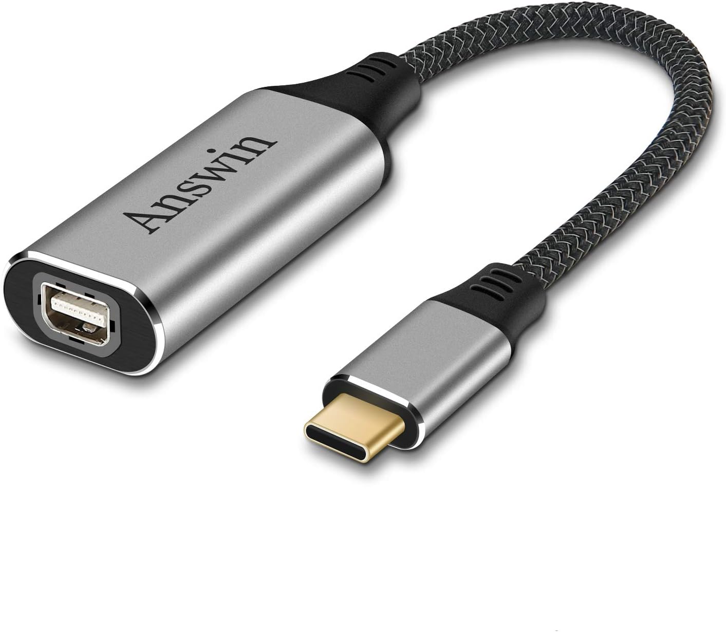 Answin USB C to Mini Displayport (4K@60Hz), Thunderbolt 3 to Mini DisplayPort Adapter for iPhone 15 Series, M1/M2 MacBook, MacBook Air/Pro 2016-2023, Galaxy S8-S23, Steam Deack and Rog Ally