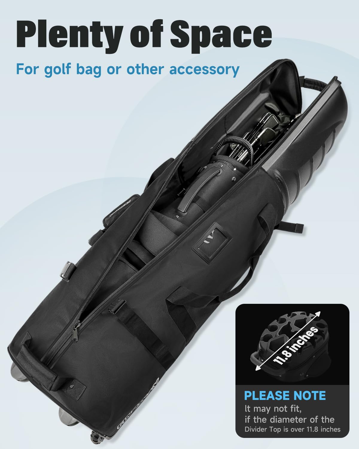 Findway Sac de Voyage pour équipement de Golf avec Roues et Coque Rigide Supérieure - Protection pour Clubs de Golf, Durable, Léger et Portable, pour Avion, Compagnies Aériennes et Voyages