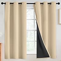 Vista 116 de SimpleHome - Cortinas opacas 100% para recámara, cortinas de ventana con ojales beige, con aislamiento térmico, cortinas de oscurecimiento