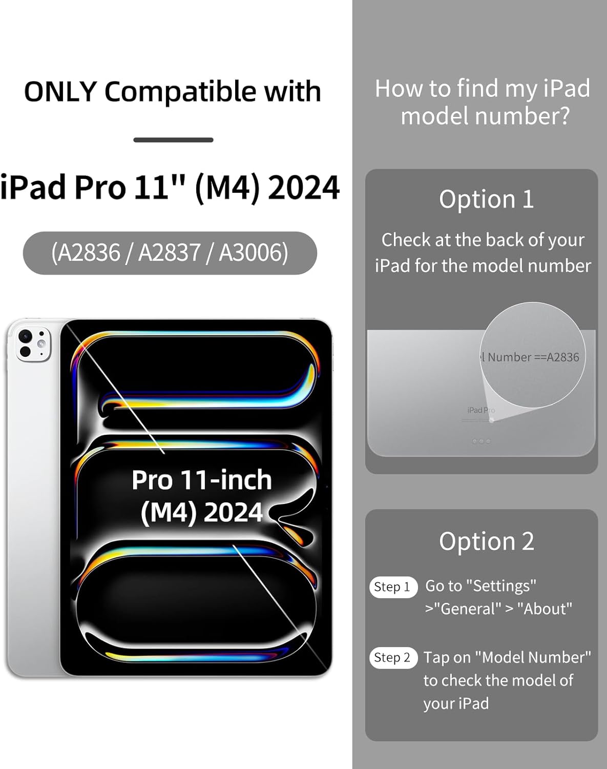 DUNNO for iPad Pro 11 Inch Case M4 2024 5th Generation, Shockproof Case with Screen Protector, Pencil Holder, 360° Rotating Stand, Adjustable Hand & Shoulder Strap (Black)