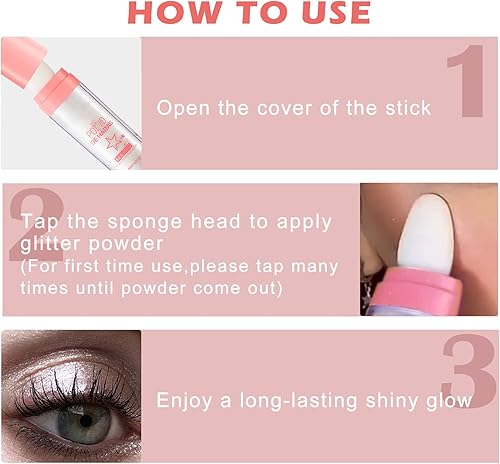 Miniatura 5 de DAGEDA 2 polvos de purpurina corporal, polvo iluminador para rostro y cuerpo, maquillaje suelto de alto brillo para cosméticos corporales y cabello