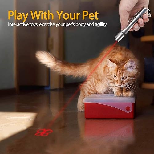 Miniatura 6 de Juguete de puntero láser para gatos de interior, juguete interactivo para gatos, puntero láser de luz roja, multimodo recargable por USB, juguete
