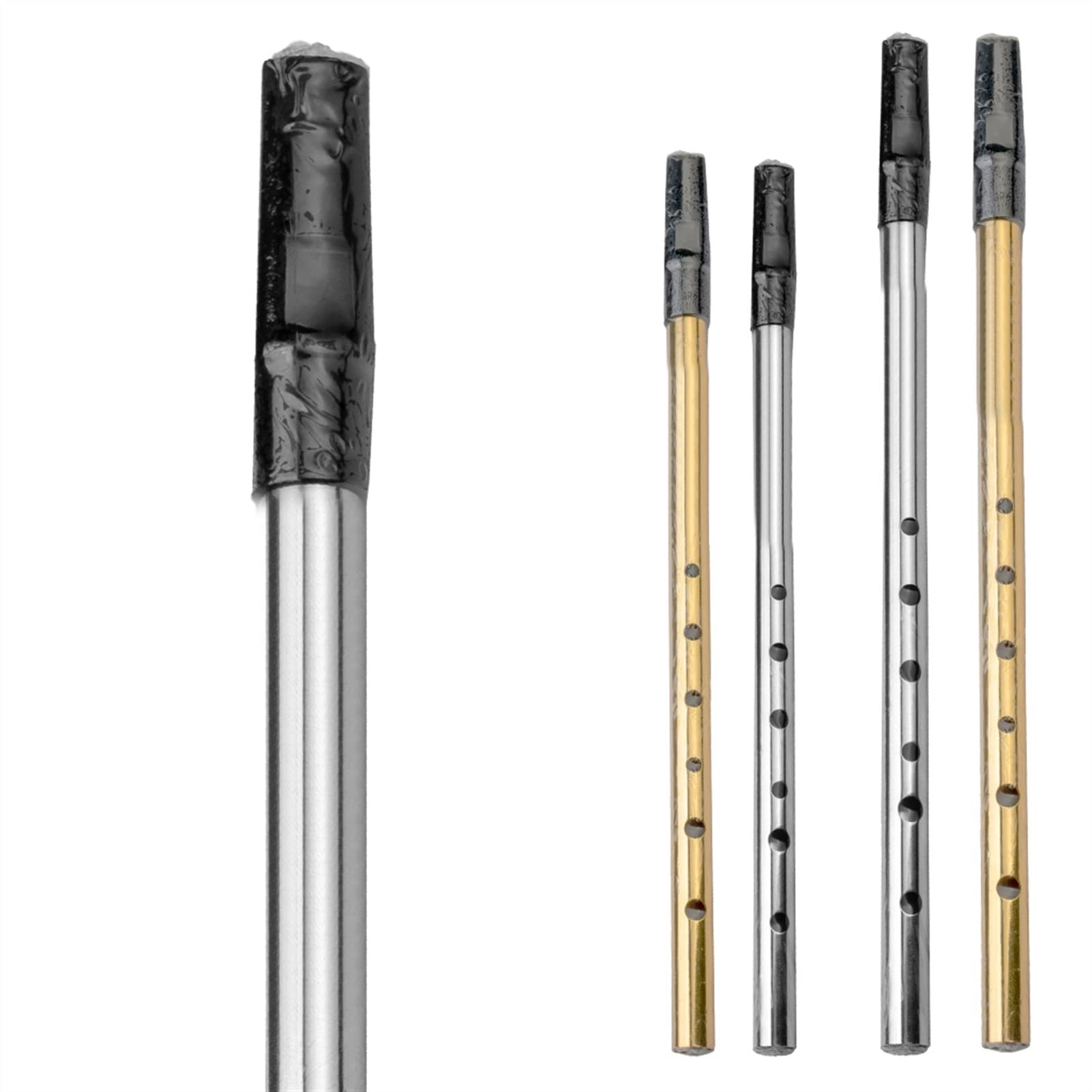 Querflöte Anfänger Messingrohr C-Taste & D-Taste Sechs-Loch-Pfeife (Color : C Key Silver)