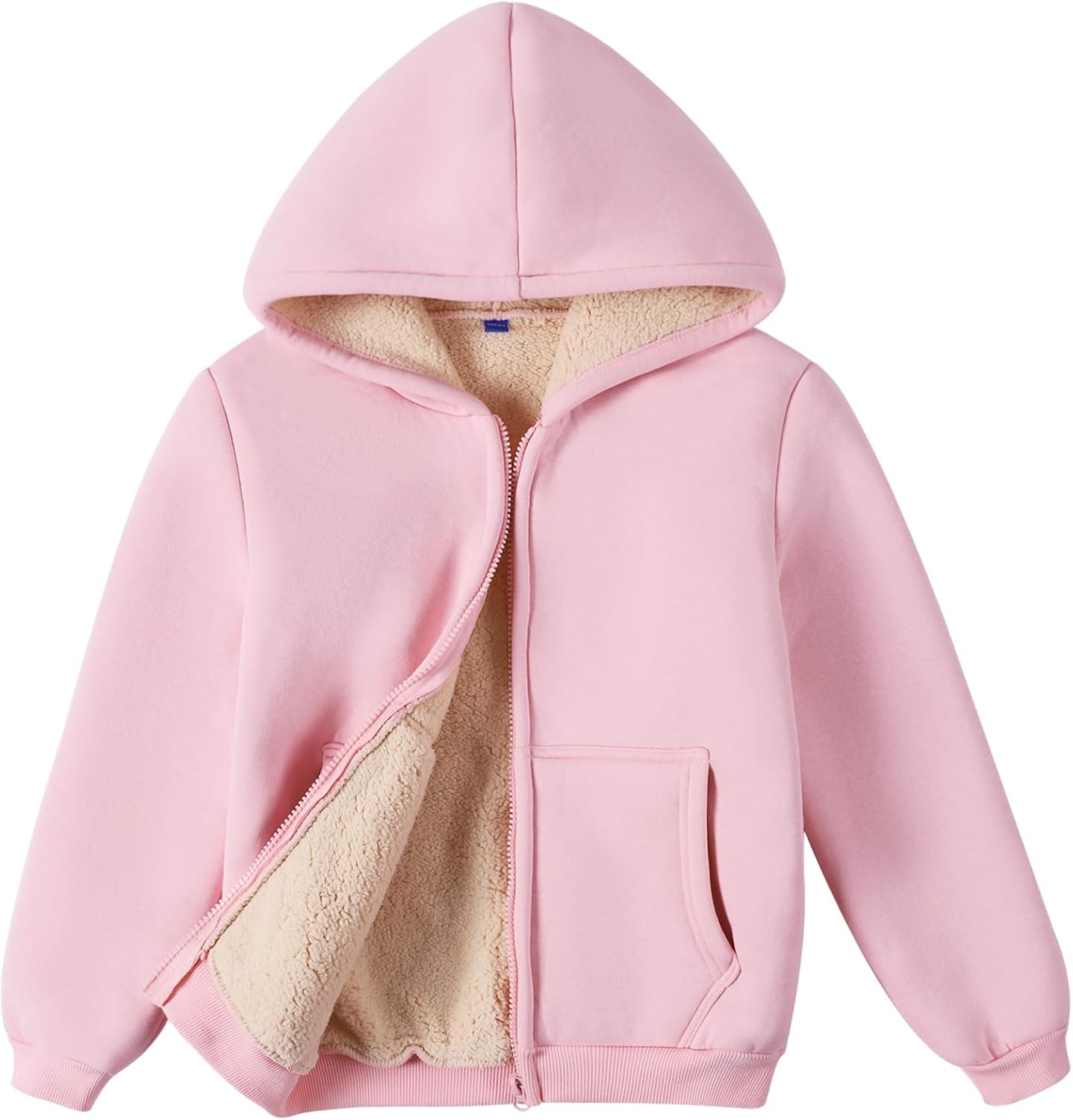 Valcatch Boys Girls Fleece Hoodie Jacket, Unisex Kids Solid Full