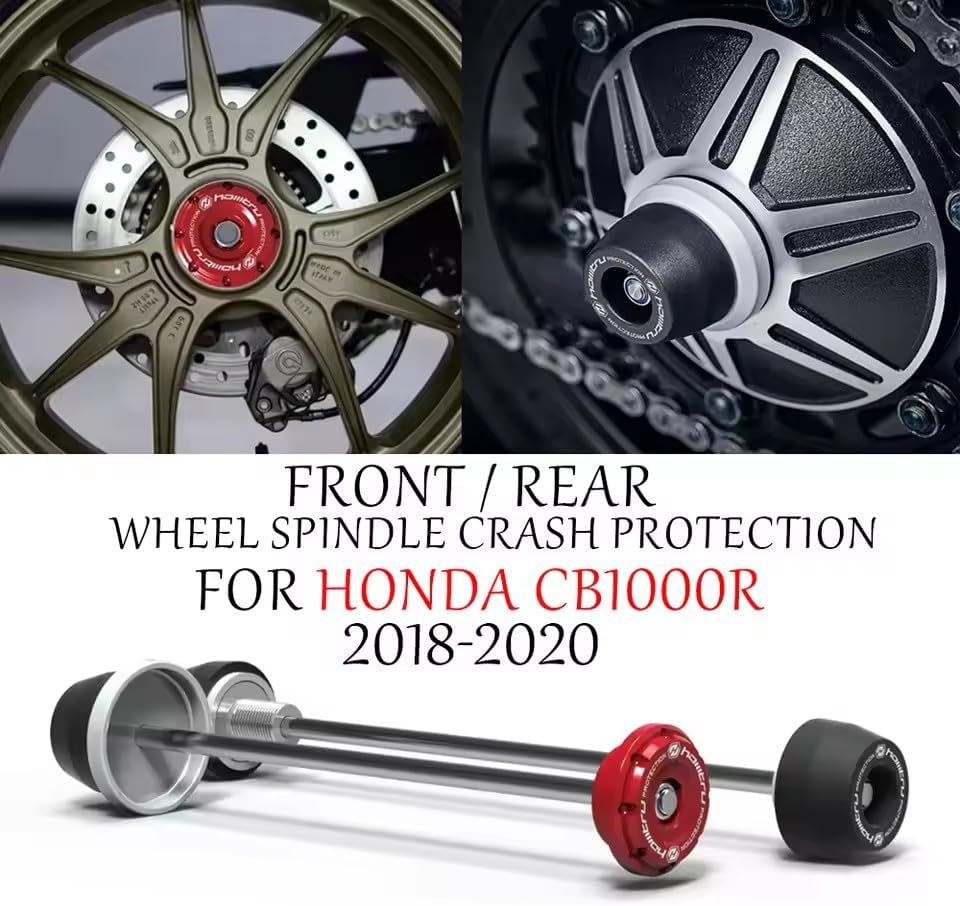 For Honda CB1000R 2018-2020 Front Rear Axle Fork Crash Slider Motorcycle Wheel Hub Anti-Collision Block (Front-Rear (red))