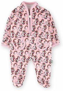 سالوبيت شتوي للاطفال بعمر 3-6 اشهر بطباعة قوس قزح وحيد القرن، بينك فاتح