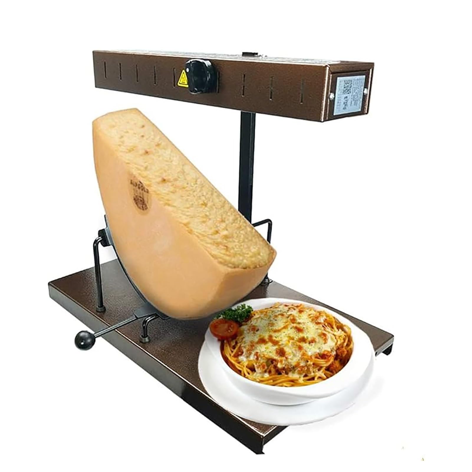 Chauffe-beurre 650W et fondoir à fromage réglable en hauteur pour demi-meule