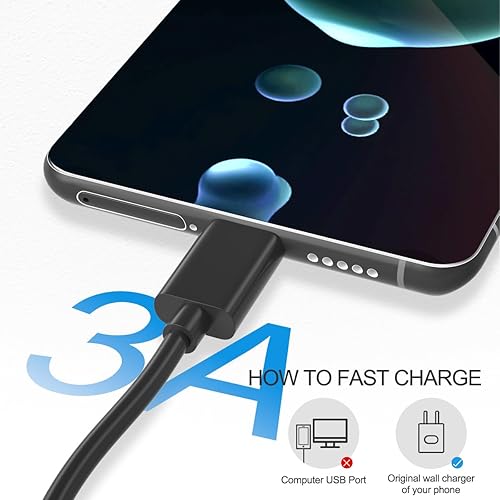 Miniatura 2 de Cable USB C 3A de carga rápida, USB A a tipo C cable de carga para Samsung Galaxy S22 S21 S20 S10 S9 S8 Plus S10E, A10e A20 A50 A51 A71 A12 A11,