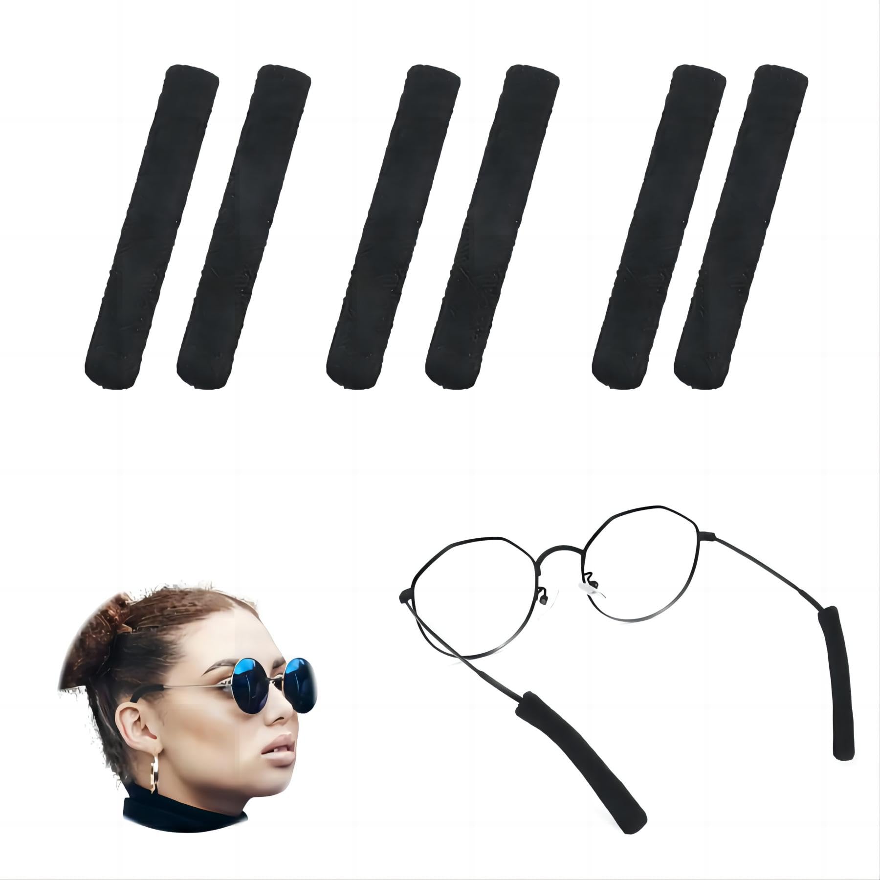 4 Paia Di Copritempie Per Occhiali In Silicone E Maglieria - Ricambi Per Gambe Sottili, Nero/Grigio - Foto 7