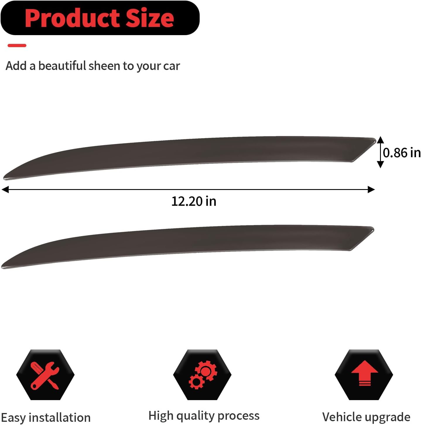 RT-TCZ Smoked Black Rear Fog Light Lamp Trim Cover Decoration Exterior Accessories for Ford Mustang 2024 2025