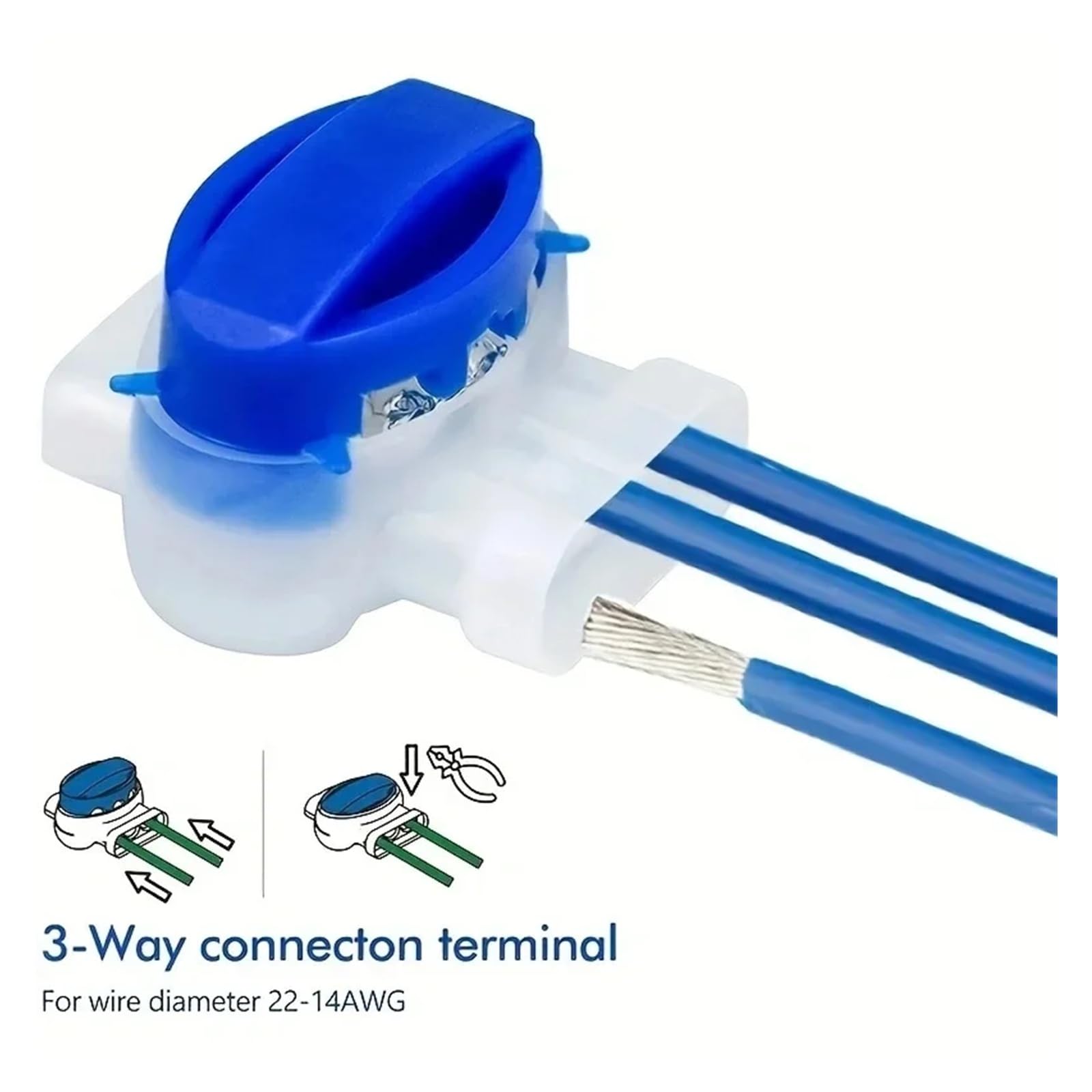 Conectores de Cable for cortacésped robótico, terminales de 3 Pines, Conectores eléctricos IDC 314, 100-10 Unidades(100PCS)