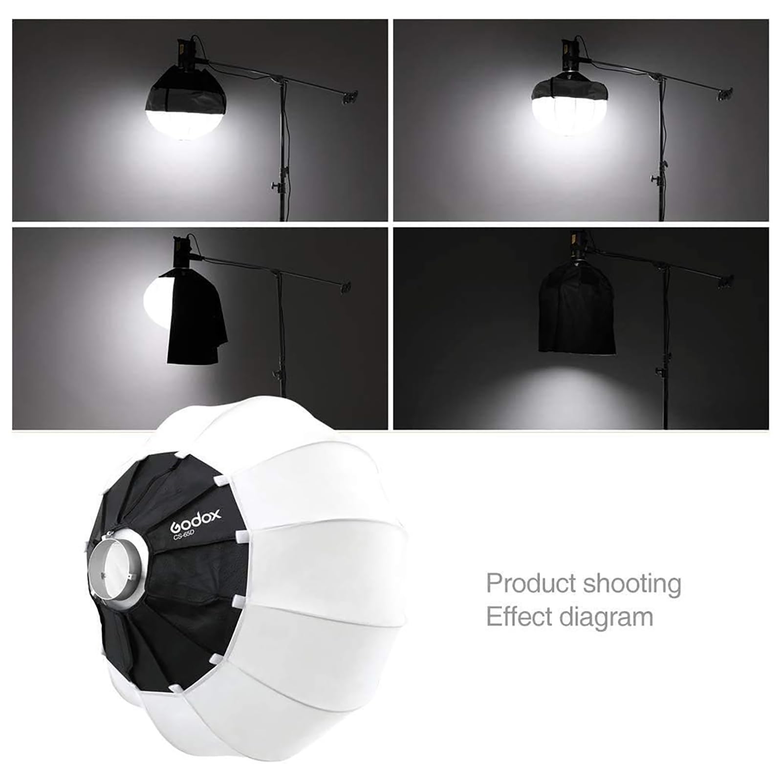Godox CS-65D Lanterna Softbox 65cm Soft Lighting Modifier per Godox SL-60W SL150W FV150 AD400PRO VL150 VL300