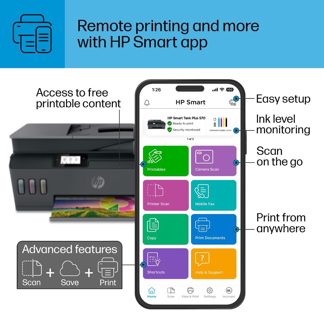 HP Smart Tank Plus 570 Printer - 2 Years Ink Included -12