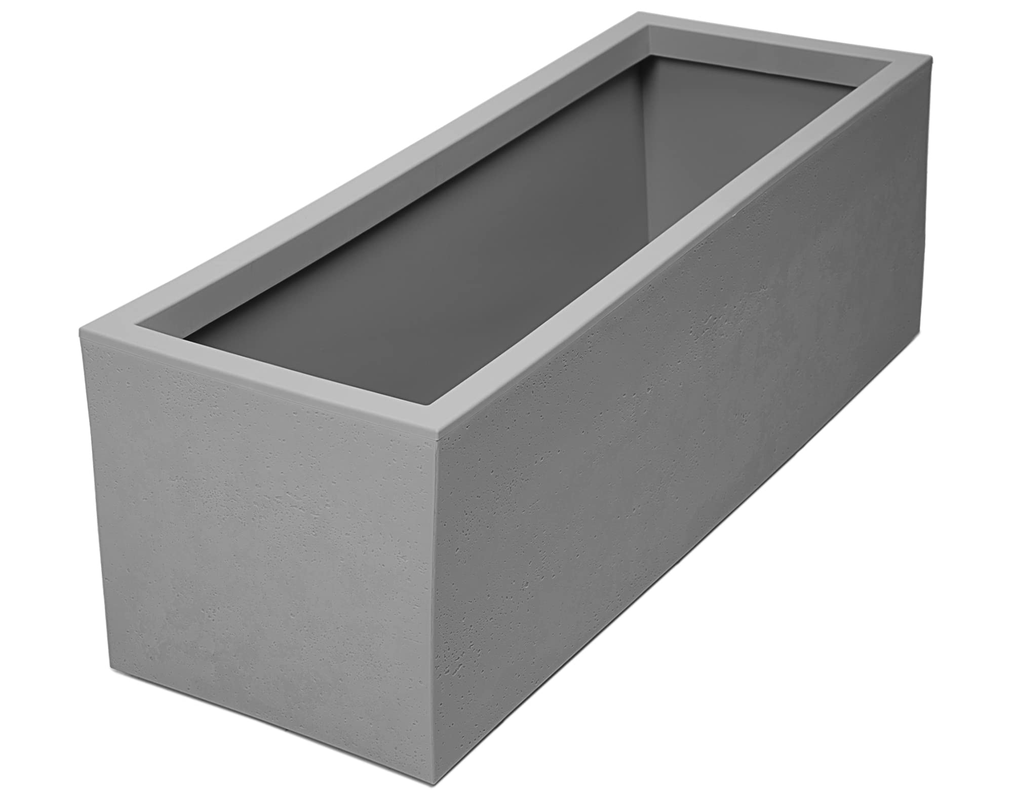 Ondis24 Pflanzkübel Basalt, 57L Pflanzvolumen, rechteckig, Blumenkasten mit Wasserspeicher in Beton-Optik, Balkon Terrasse, Blumenkübel (Grau, 57 Liter)