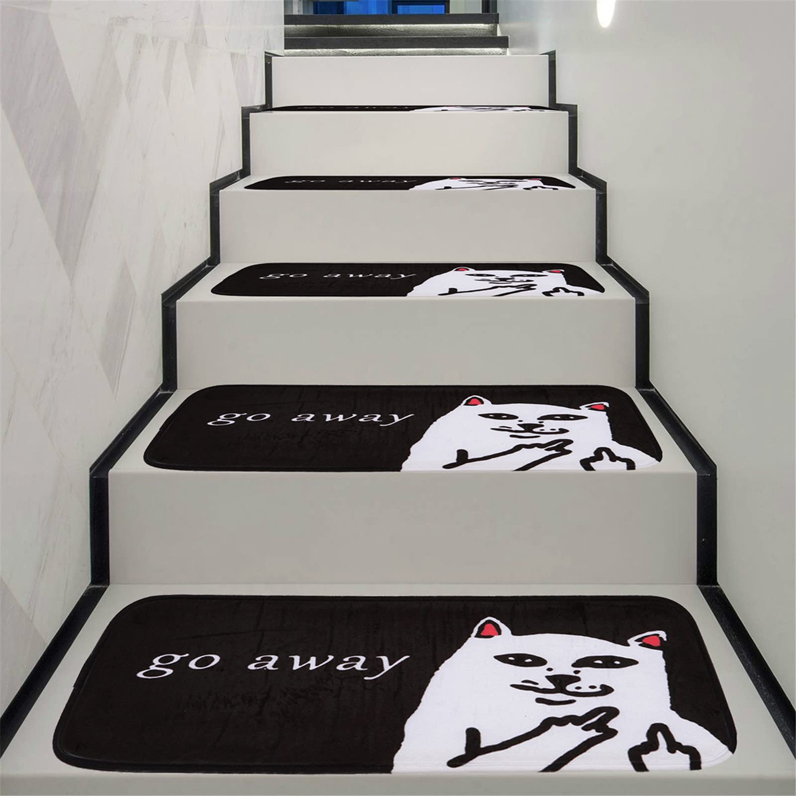 Peldaños de Escalera Alfombra Poliéster Suave Alfombras para escaleras de Interior Corredores, Alfombrillas para escaleras Antideslizantes Autoadhesivas, Cubierta de protección de Escalera n