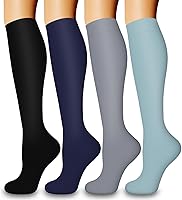 Vista 14 de COOLOVER 4 Pairs Compression Socks for Women & Men Circulation 15-20mmHg -Best Support for Nursing, Athletic, Cycling, Flight