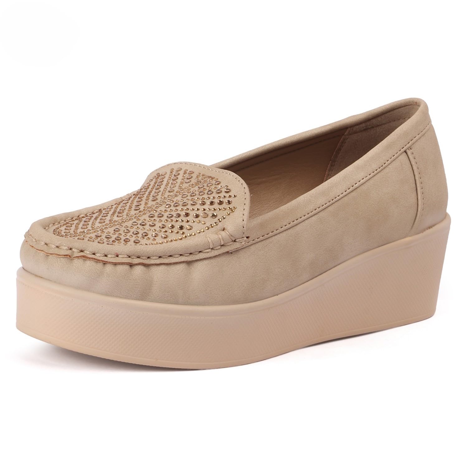 lensbury Women’s Platform PU Sole Loafers | Ultra Lightweight I Stylish Slip-On Casual Shoes with Metal Buckle | Comfortable Everyday Mocassins Ballet I for Casual Office Formal Wear LBLF908-picture-25