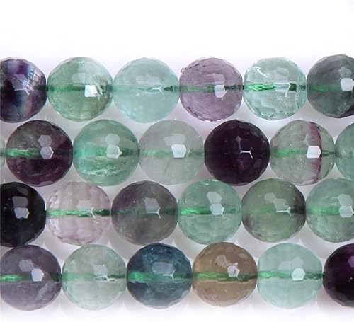 Miniatura 2 de JOE FOREMAN Cuentas redondas facetadas de fluorita de 0.315 in para hacer joyas, piedras preciosas naturales semipreciosas de 15 pulgadas