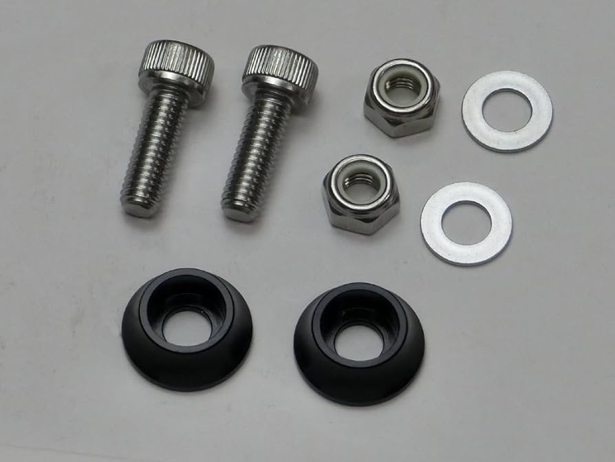 Amazon | C.F.POSH ナンバープレートキャップボルト&ナット ブラック