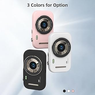 Andoer 4K Digital Camera Camcorder 48MP Digital Video Camera 2.4 Inch Screen 16X Digital Zoom Anti-shake Face Detection Beauty Effect Motion detection Built-in Flash Battery (Light Black)